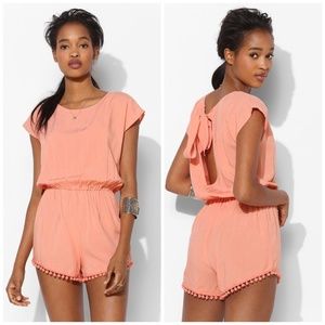 Staring at Stars (UO) Romper with Pom-Poms